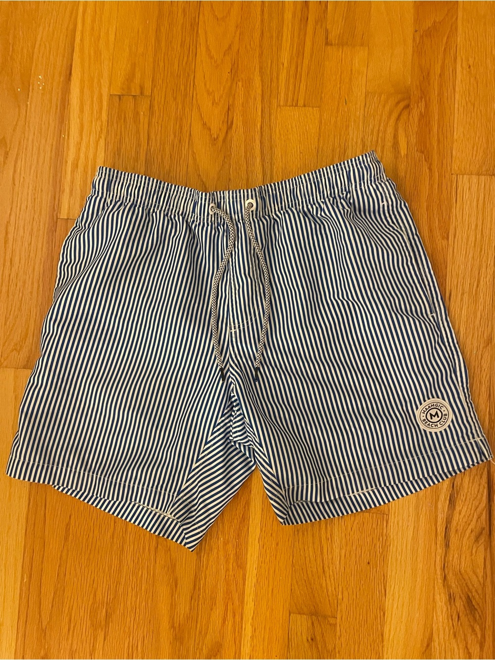 Maamgic Striped Blue & White Men’s Swim Shorts